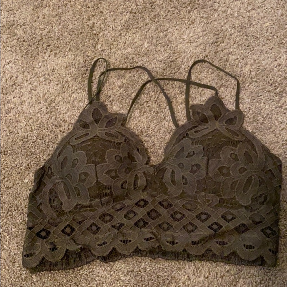 Lace bralette in Olive